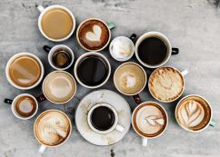 Aerial View Of Various Coffee