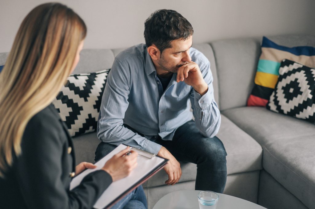 Young Man, Alcoholic, On Therapy Session