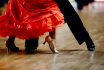 Dance Sports Couple Red Dress Black Suit Tail