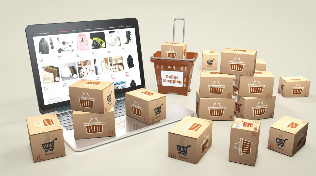 E Commerce Visual, E Commerce And Dropshipping 3d Visual Design. (3d Render)