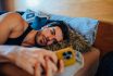 Man At Home Online Dating On Smartphone