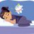 Sleeping Child Visited By The Tooth Fairy Vector Illustration