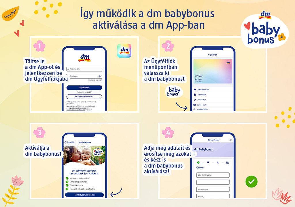dm babybonus – új digitális szolgáltatás várandósok és kisgyermekes családok számára (x) 1 Dm Babybonus Lepesek