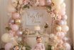 Rebortjia An Arch Of Pink Beige And Gold Balloons With The Text Bbe087c8 Ca4e 44c6 829a 28e247331476
