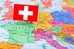 Map And Flag Of Switzerland