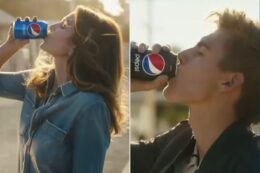 Presley Gerber és Cindy Crawford Pepsit iszik