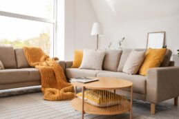 Interior,of,stylish,living,room,with,cozy,grey,sofas,,coffee